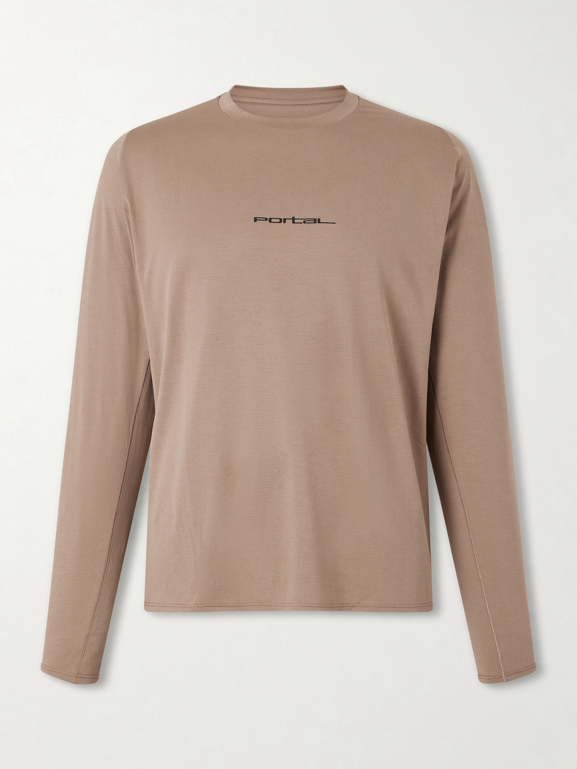 Portal Lateral Peak Logo-print Recycled-jersey T-shirt In Brown