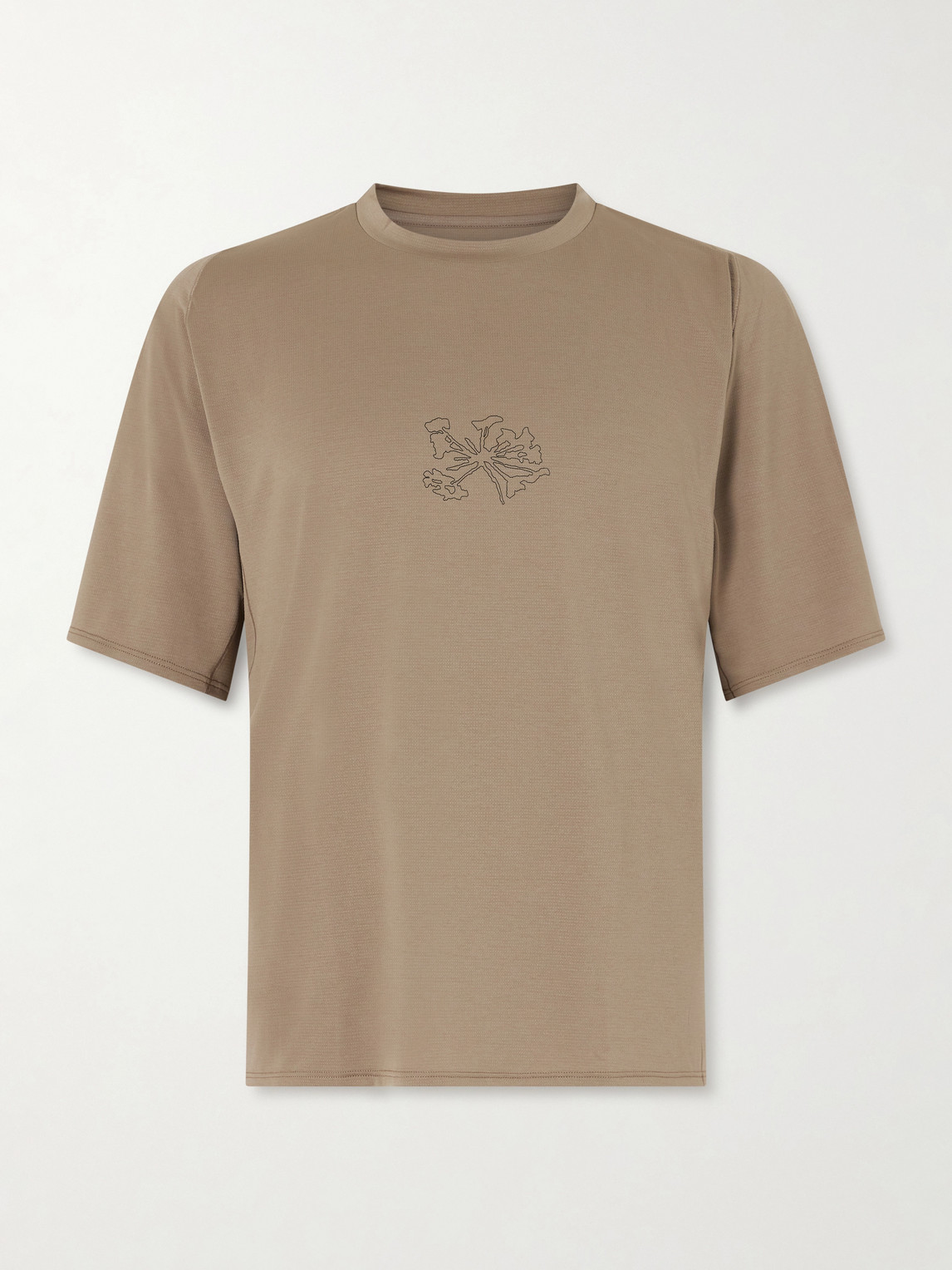 Portal Lateral Peak Logo-print Recycled-jersey T-shirt In Brown