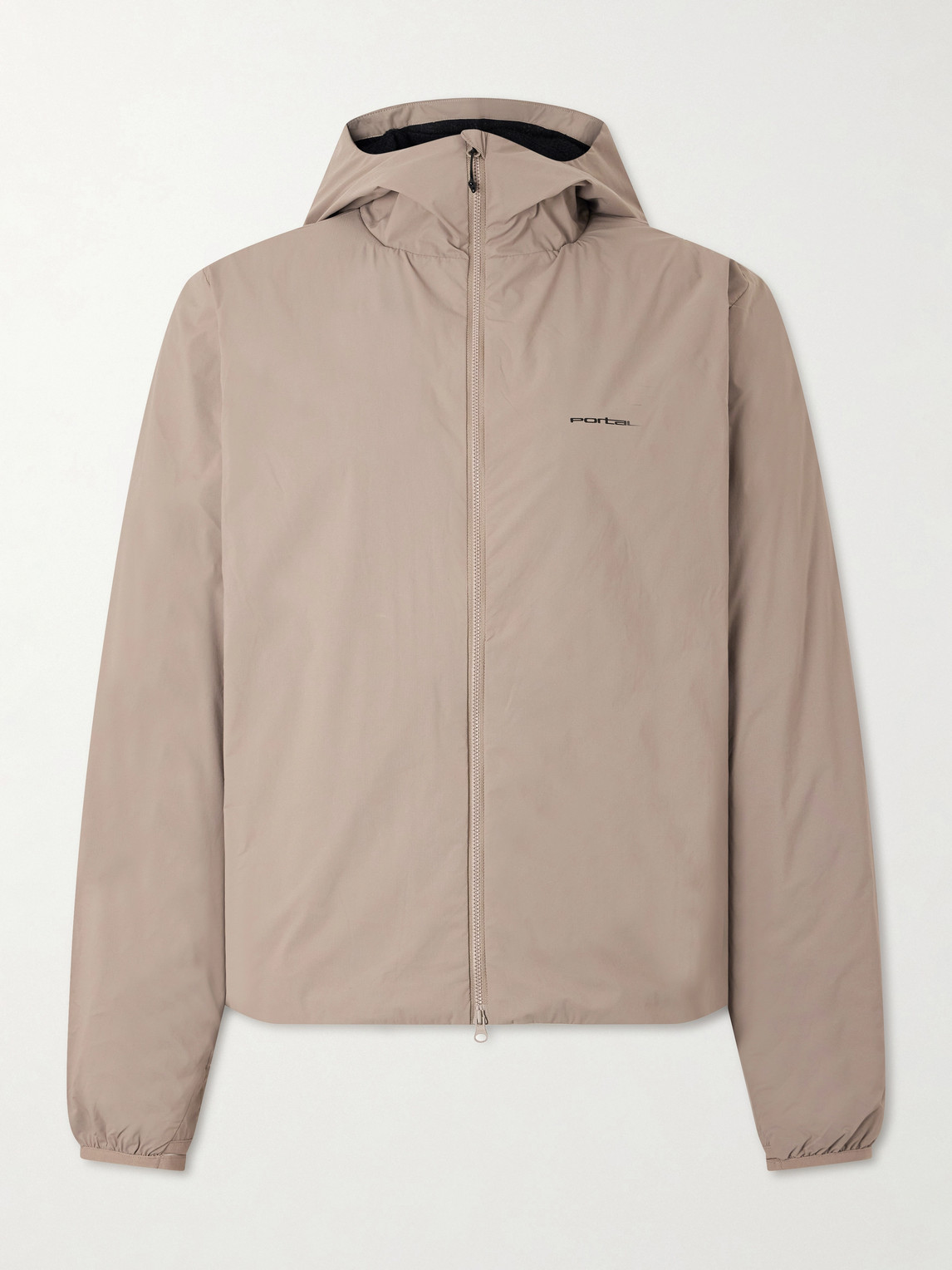 Portal Level Alpha Logo-print Fleece-trimmed Recycled-shell Jacket In Brown