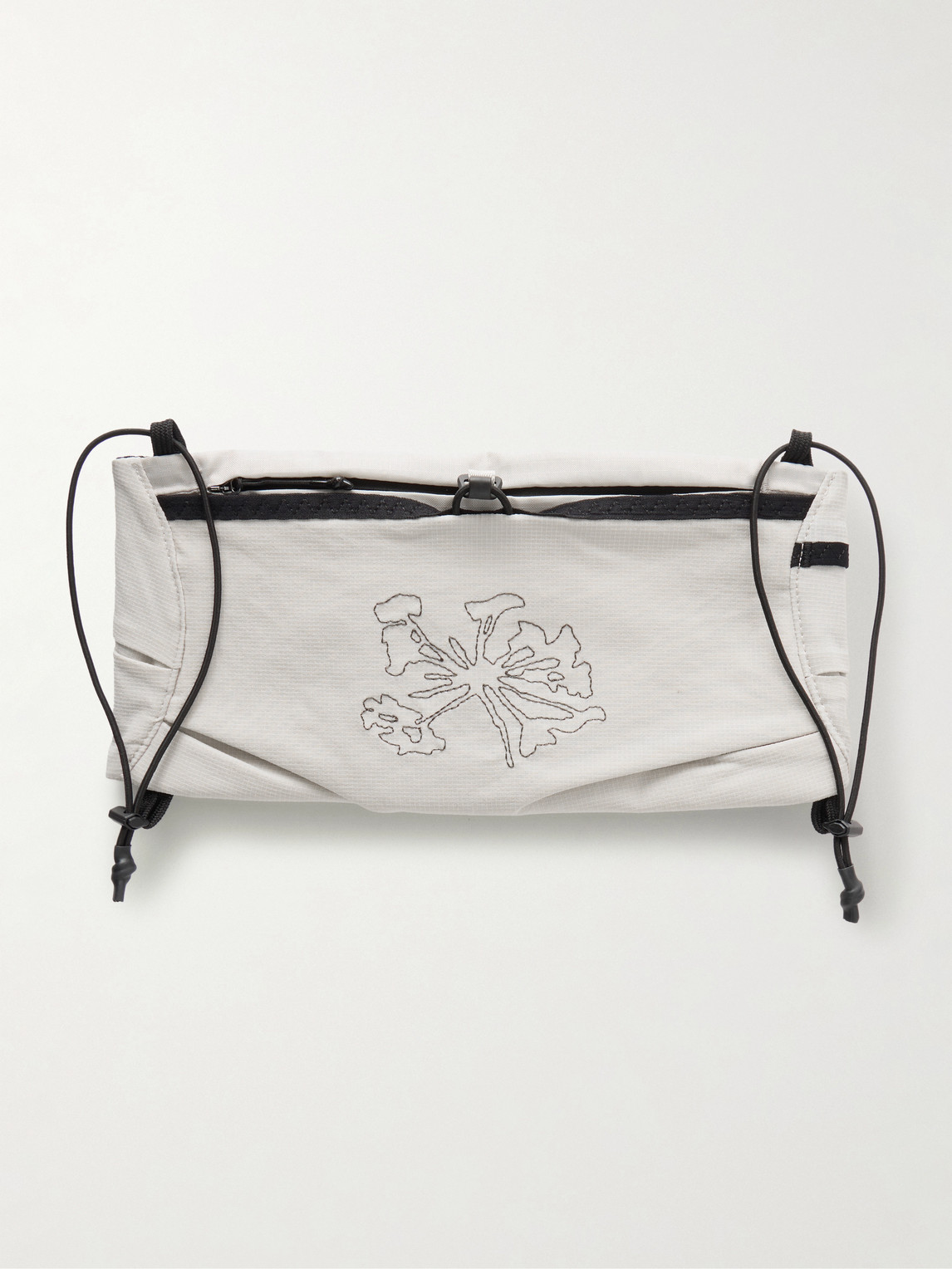 Portal Borders Embroidered Ripstop-trimmed Mesh Belt Bag In Neutral