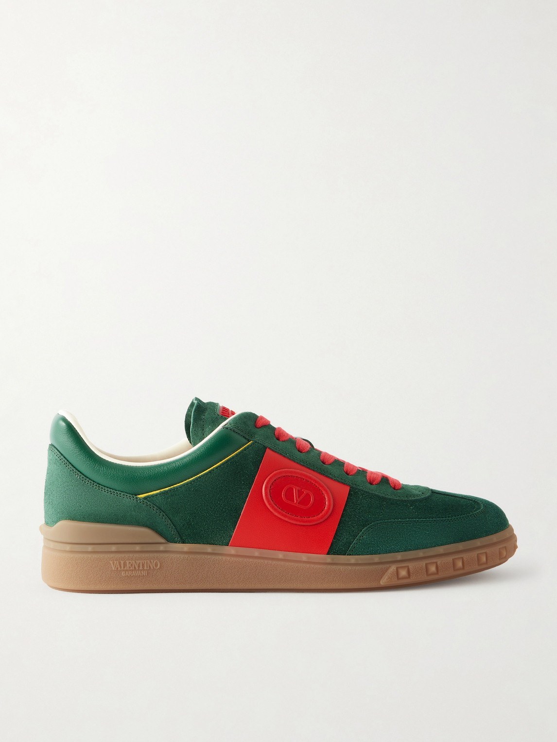 Valentino Garavani Upvillage Leather-Trimmed Suede Sneakers - Men
