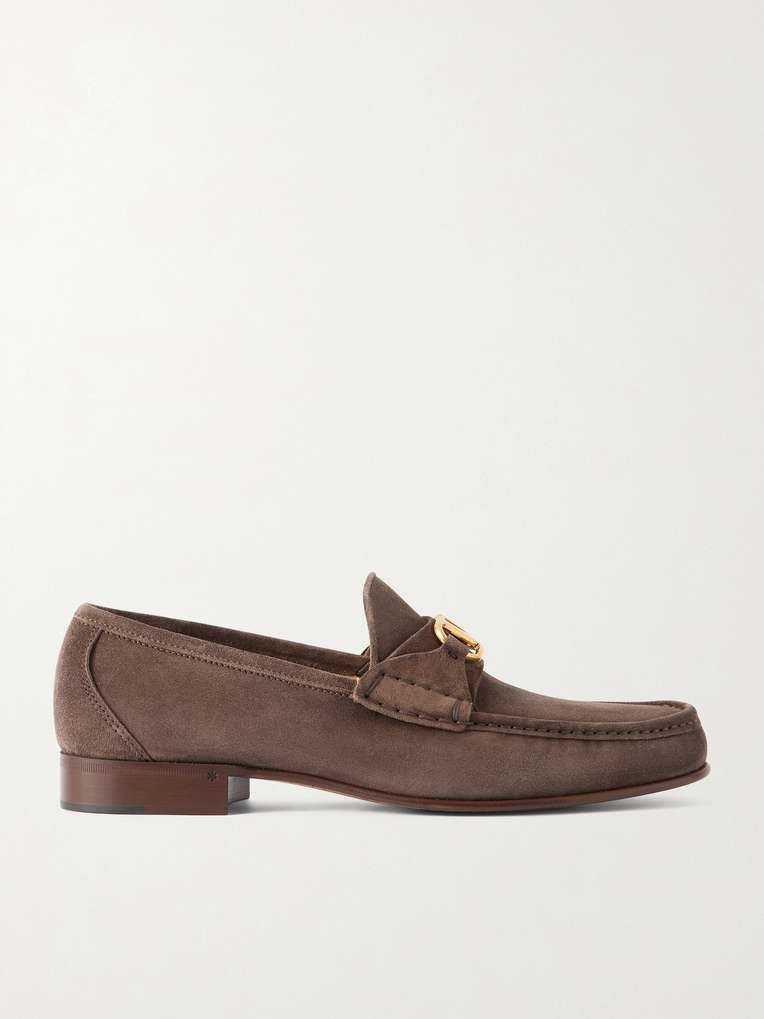 Valentino Garavani — Logo-Embellished Suede Loafers