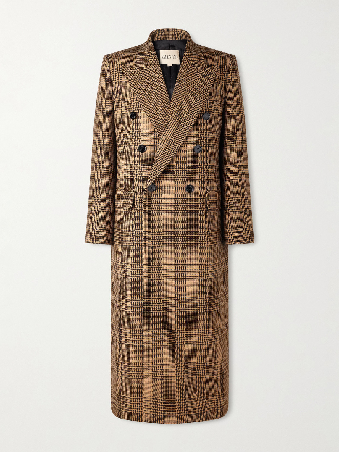 Valentino Garavani Double-Breasted Prince of Wales Checked Virgin Wool Coat - Men