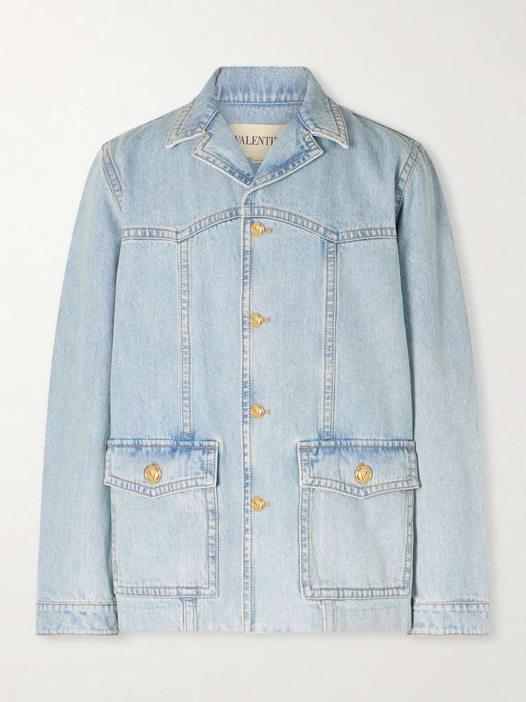 Valentino Garavani — Camp-Collar Denim Jacket