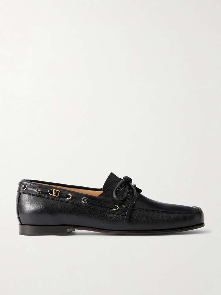 Valentino Garavani — Logo-Embellished Leather Loafers