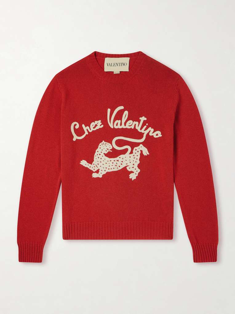 Valentino Garavani — Embroidered Virgin Wool Sweater