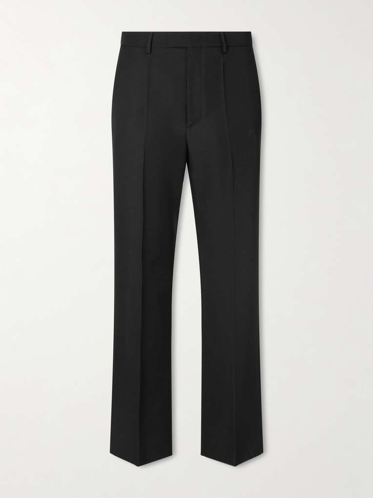 Valentino Garavani — Straight-Leg Pleated Grain de Poudre Wool Trousers