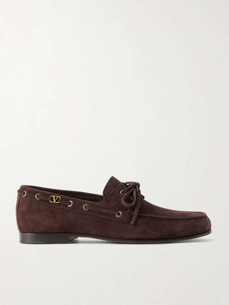 Valentino Garavani — Logo-Embellished Suede Loafers