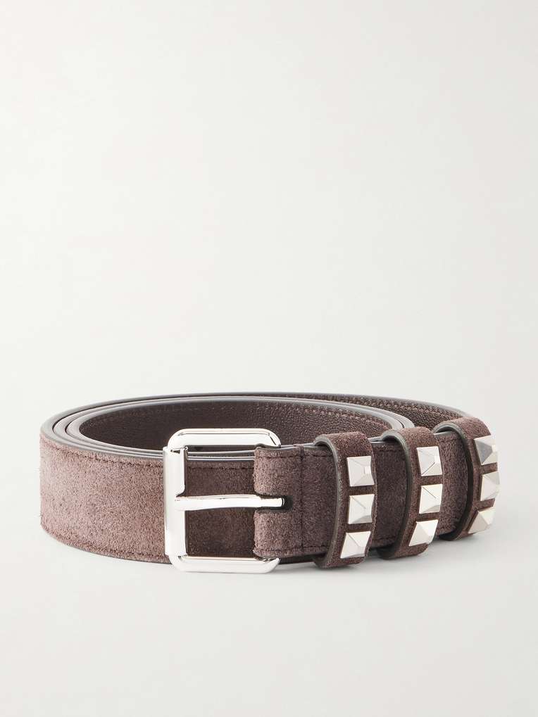 Valentino Garavani — 3cm Rockstud Suede Belt
