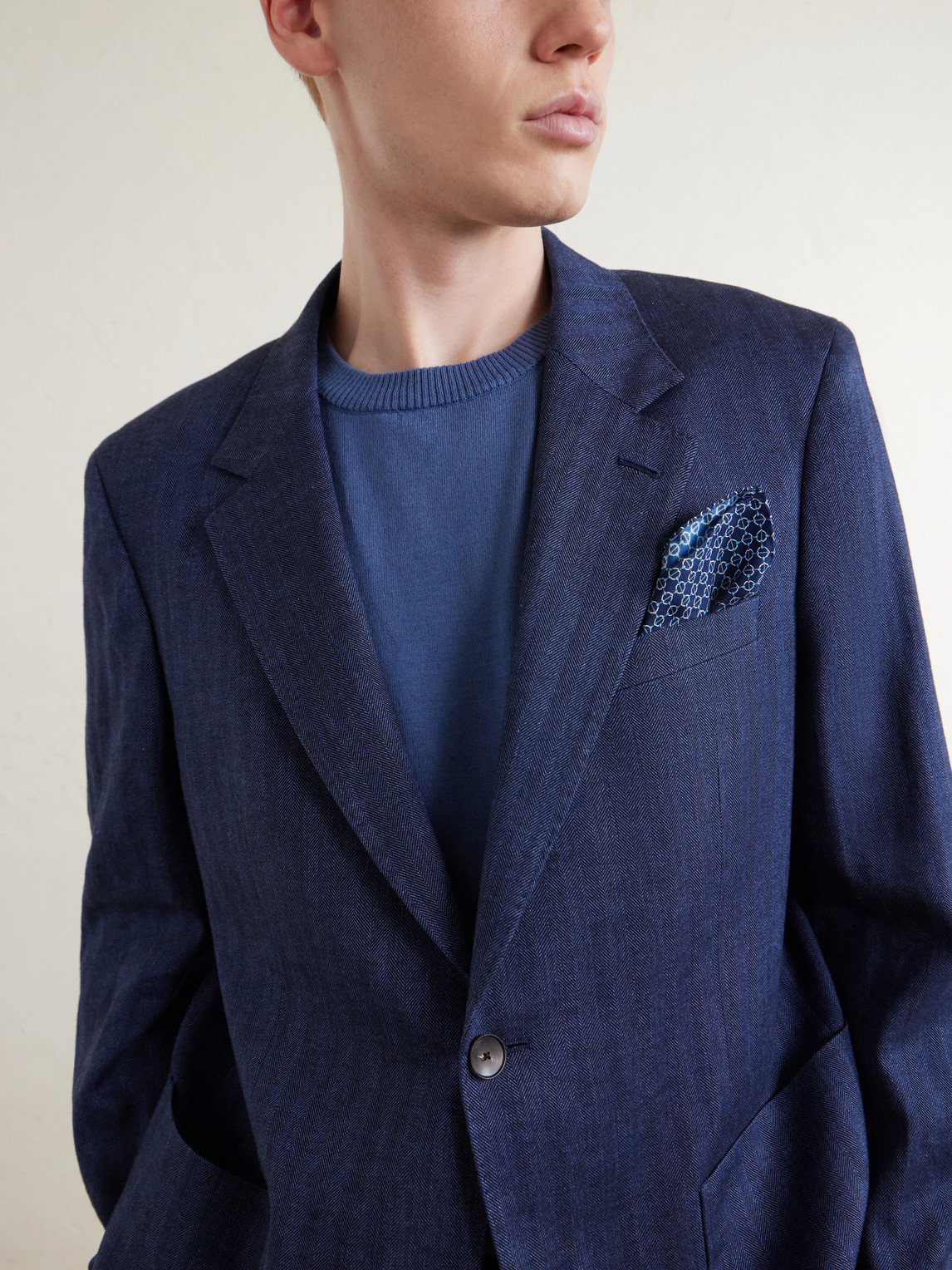 Mr P. - Herringbone Linen-Blend Suit Jacket