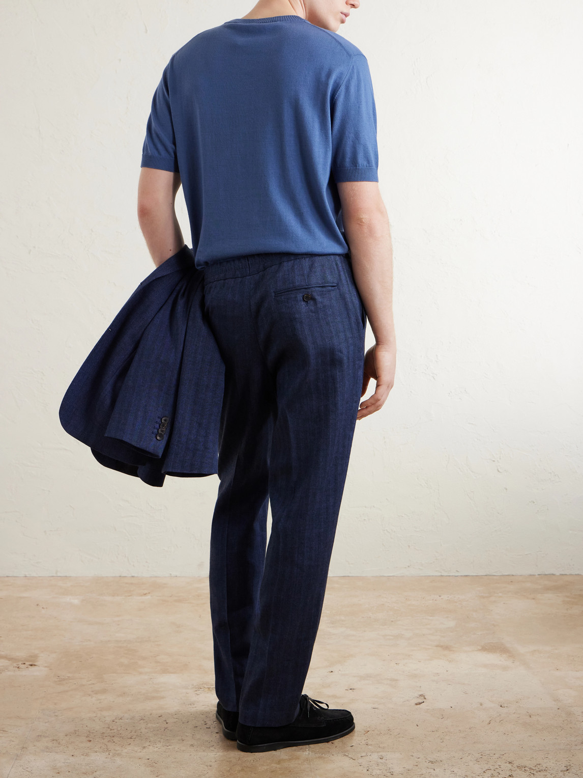 Mr P. - James Tapered Herringbone Linen-Blend Suit Trousers