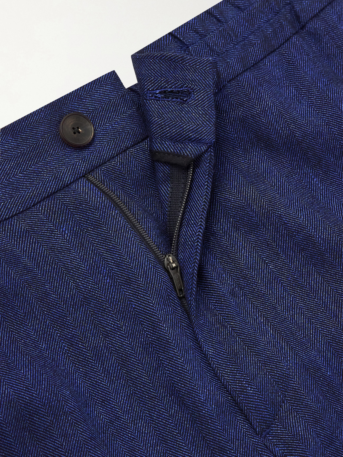 Mr P. - James Tapered Herringbone Linen-Blend Suit Trousers