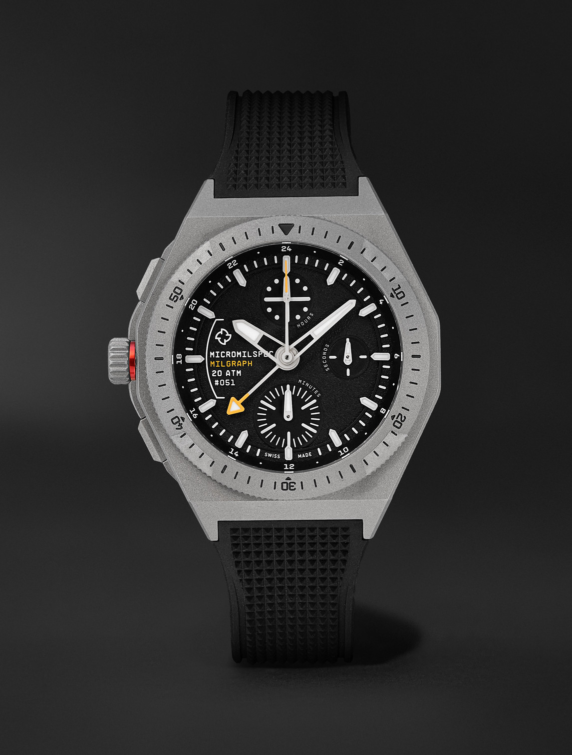 MICROMILSPEC – Milgraph GMT Automatic 42mm Titanium and Rubber Watch, Ref. No. MIC_260