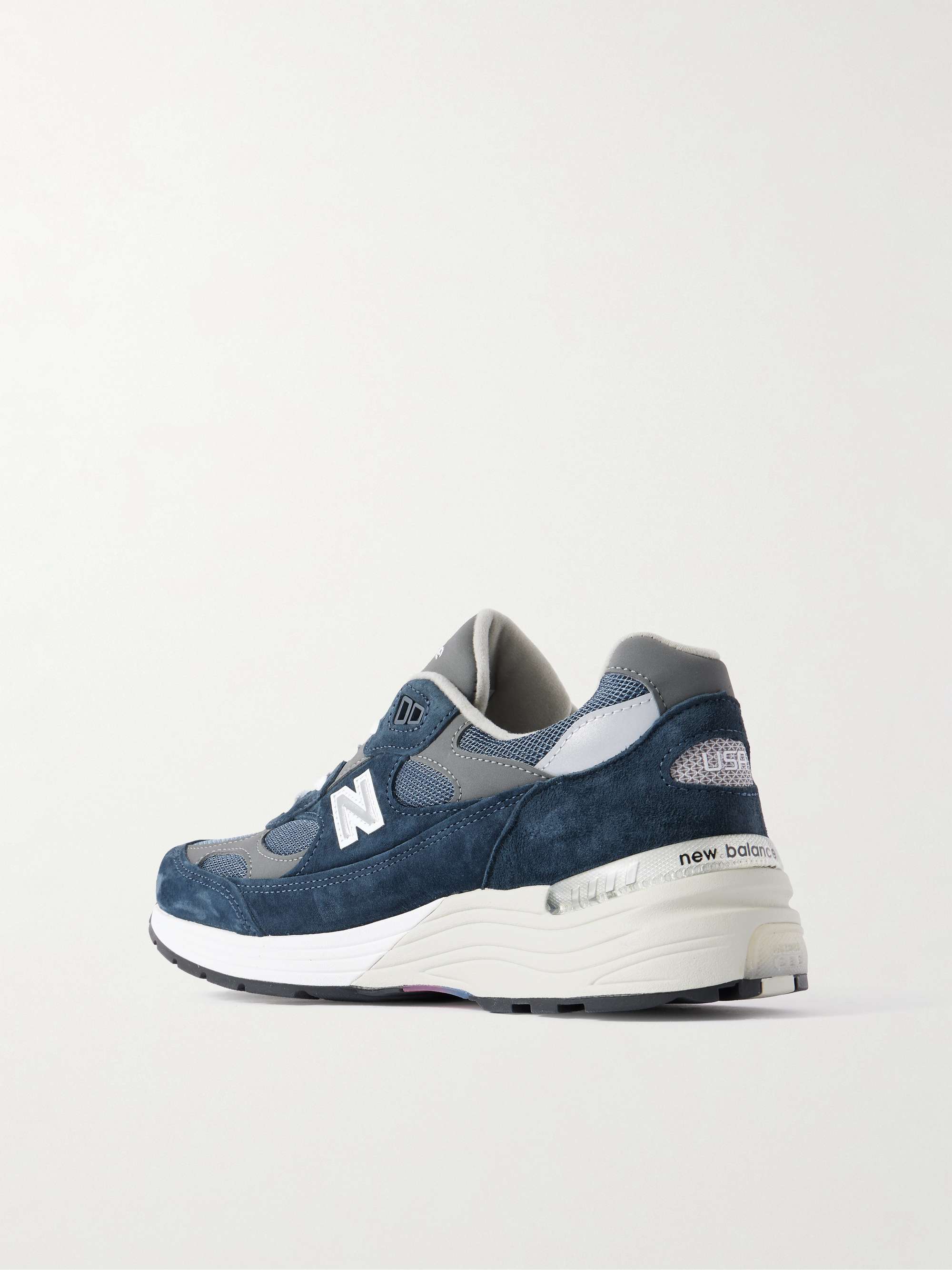 NEW BALANCE M992 Leather-Trimmed Suede, Nubuck and Mesh Sneakers 