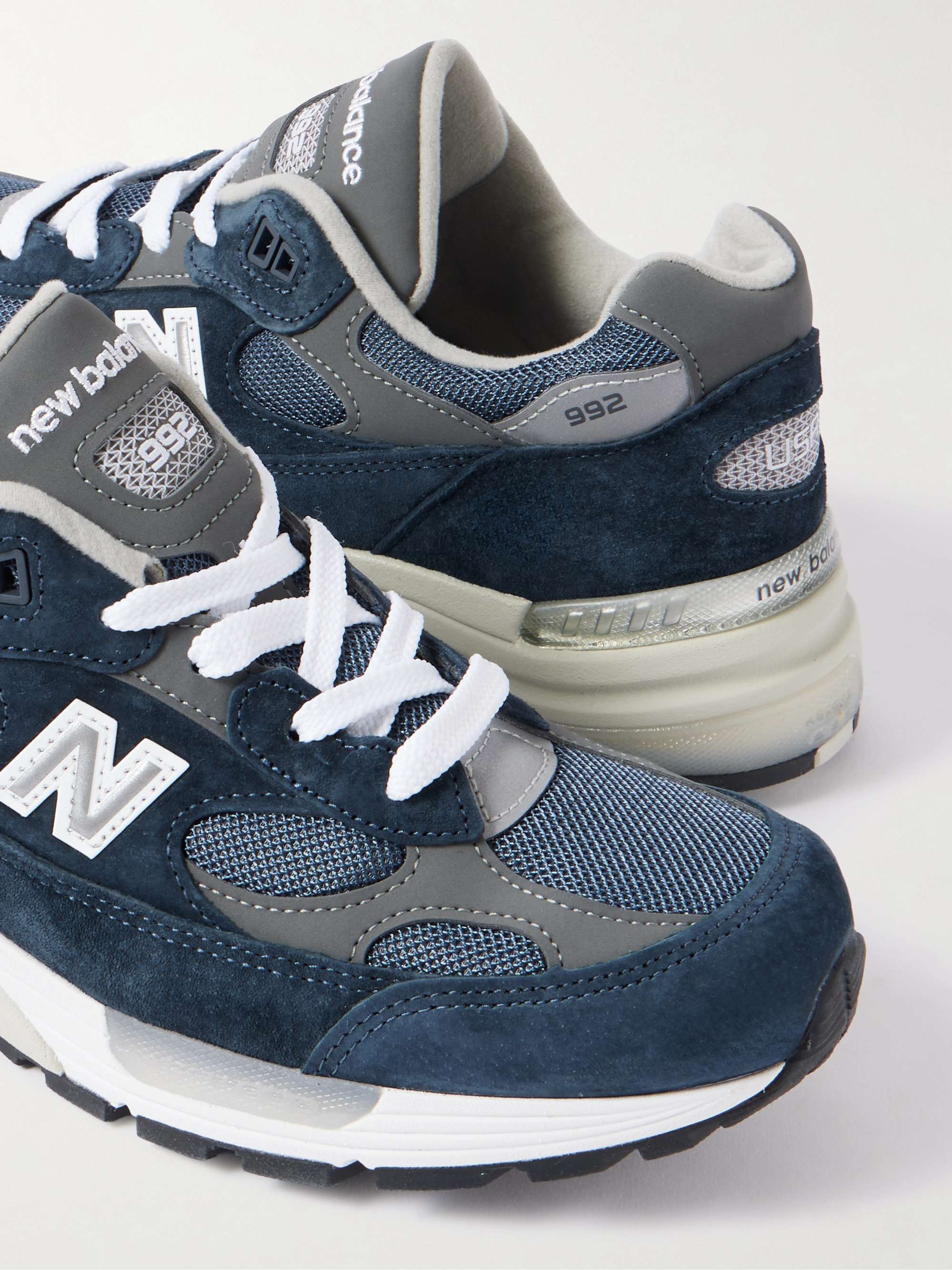 NEW BALANCE M992 Leather-Trimmed Suede, Nubuck and Mesh Sneakers
