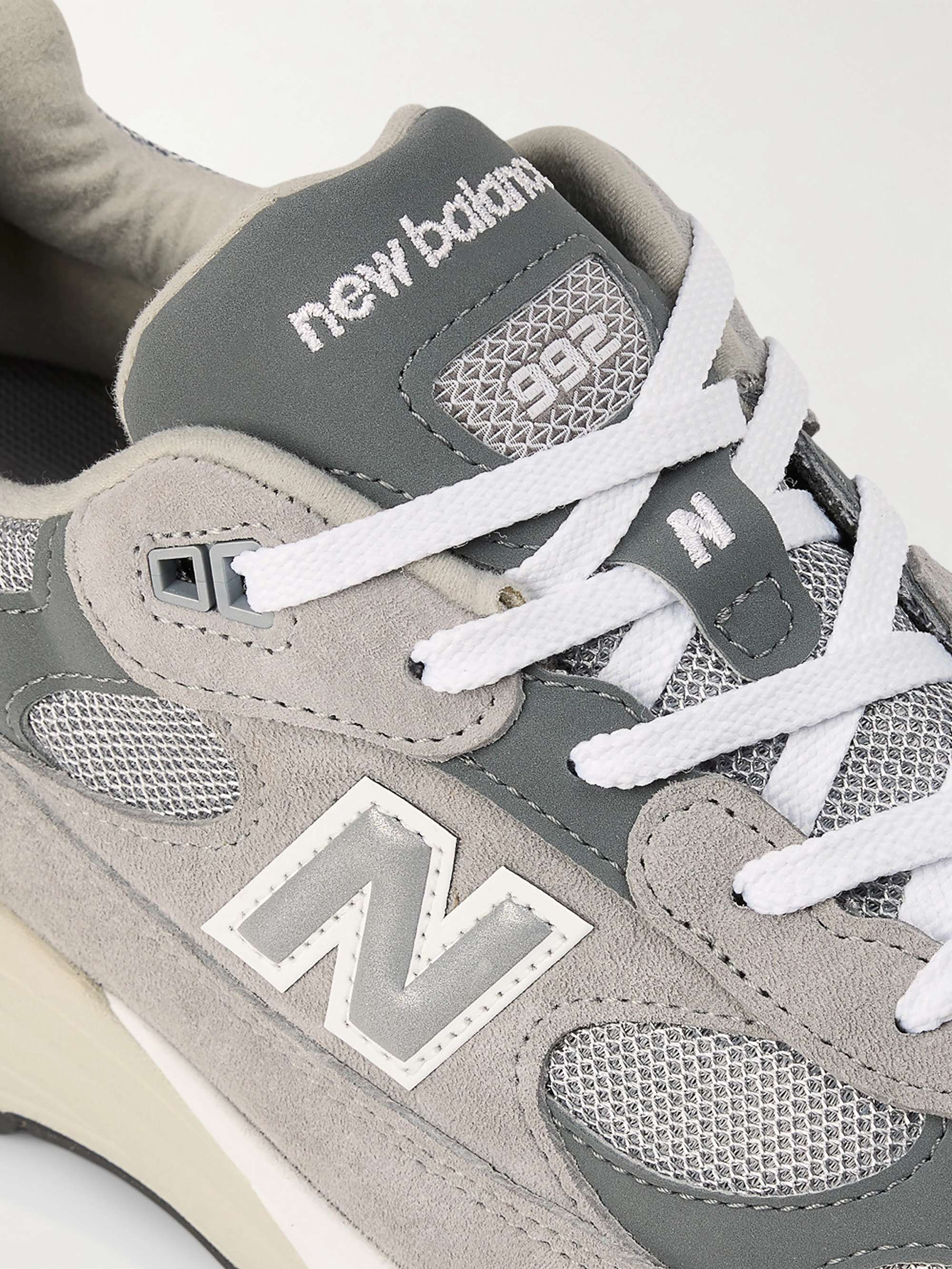 NEW BALANCE 992 Suede and Mesh Sneakers for Men | MR PORTER
