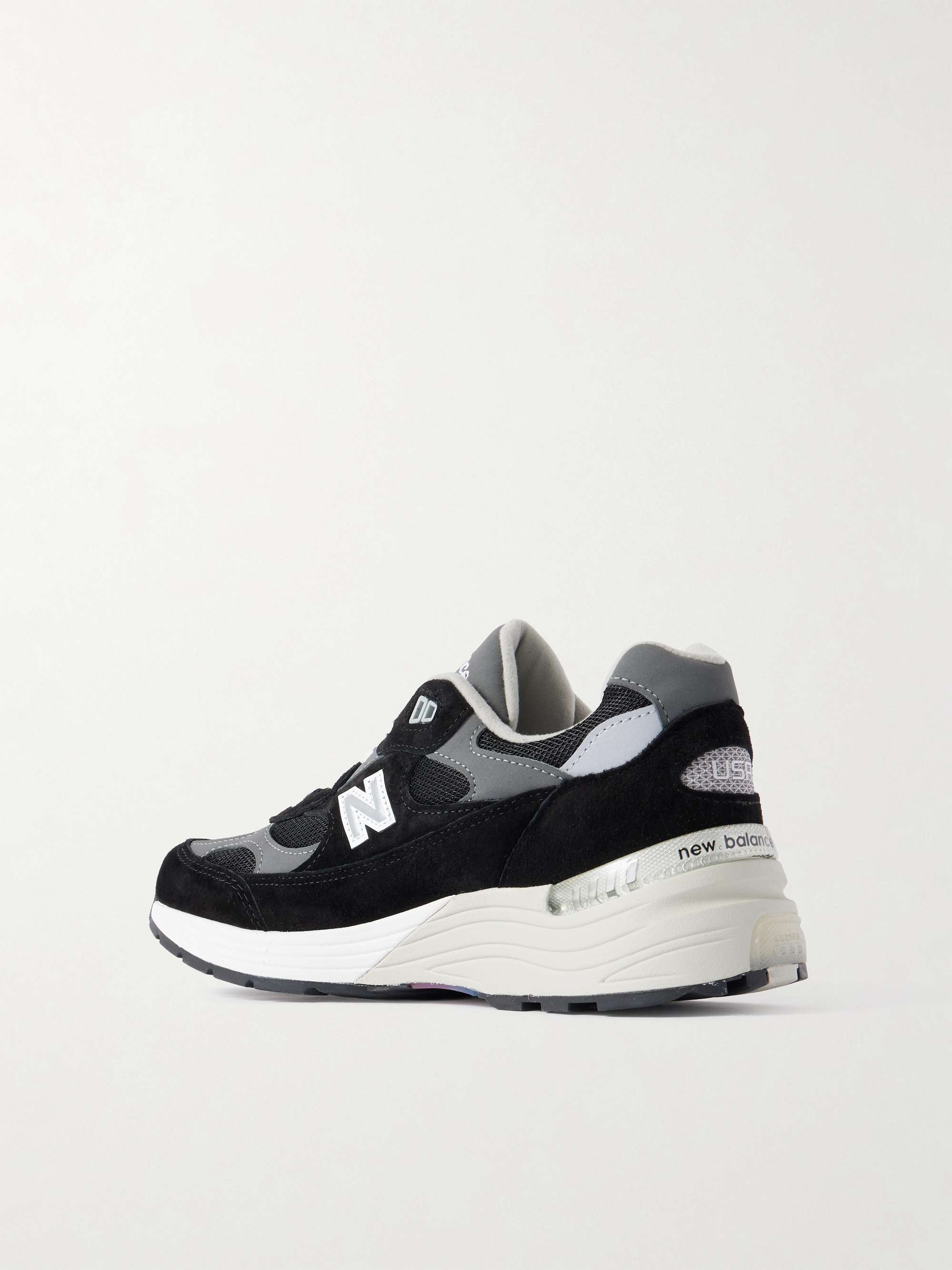 NEW BALANCE M992 Leather-Trimmed Suede, Nubuck and Mesh Sneakers 