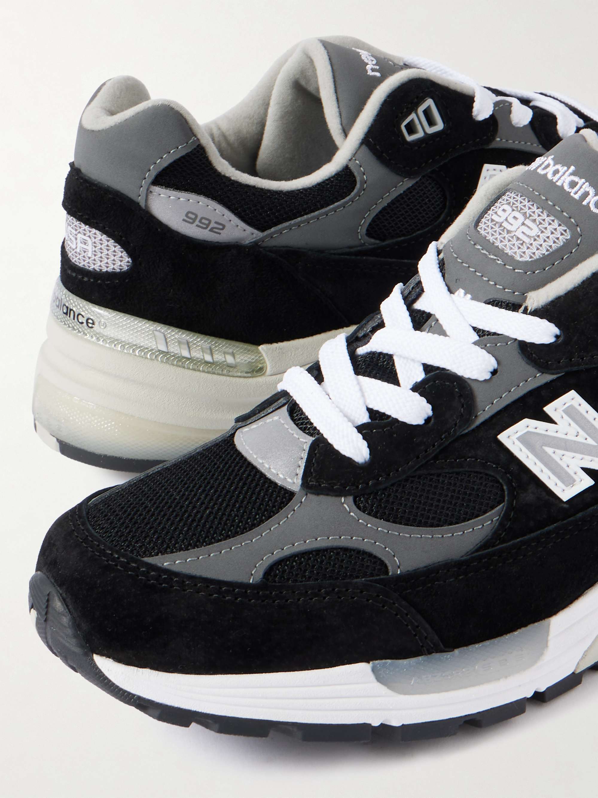 NEW BALANCE M992 Leather-Trimmed Suede, Nubuck and Mesh Sneakers