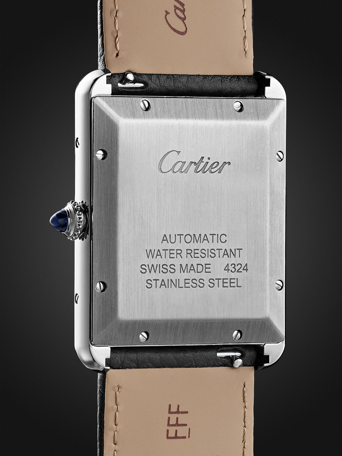  Cartier - Tank Must Extra-large Automatic 41mm Stainless Steel And Leather Watch, Ref. No. Wsta0040 - Men - White 