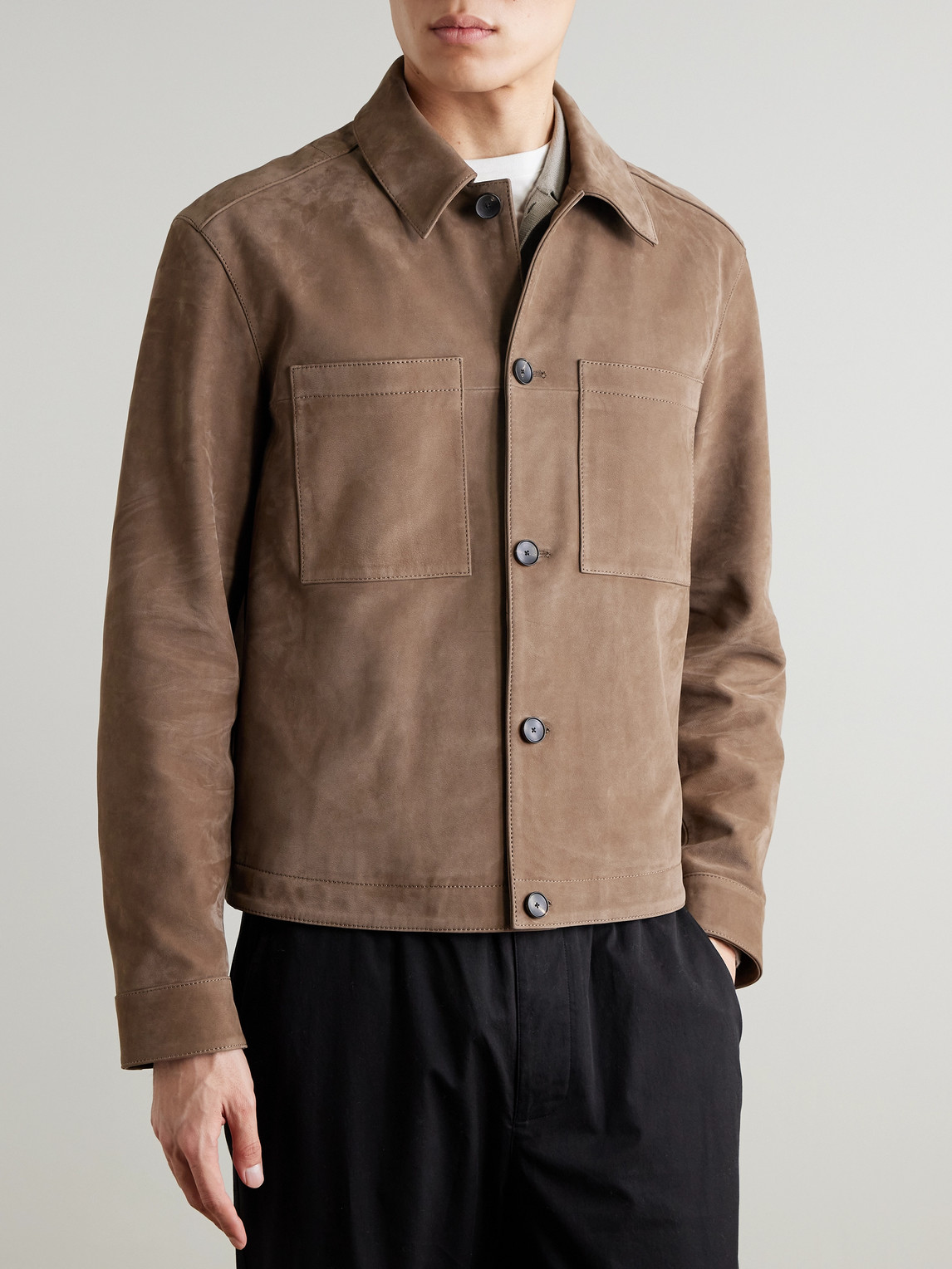  Mr P. - Suede Overshirt - Men - Brown - Xs 