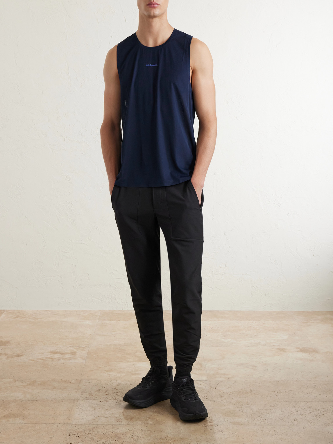 Logo-Print Mesh Running Top — 2