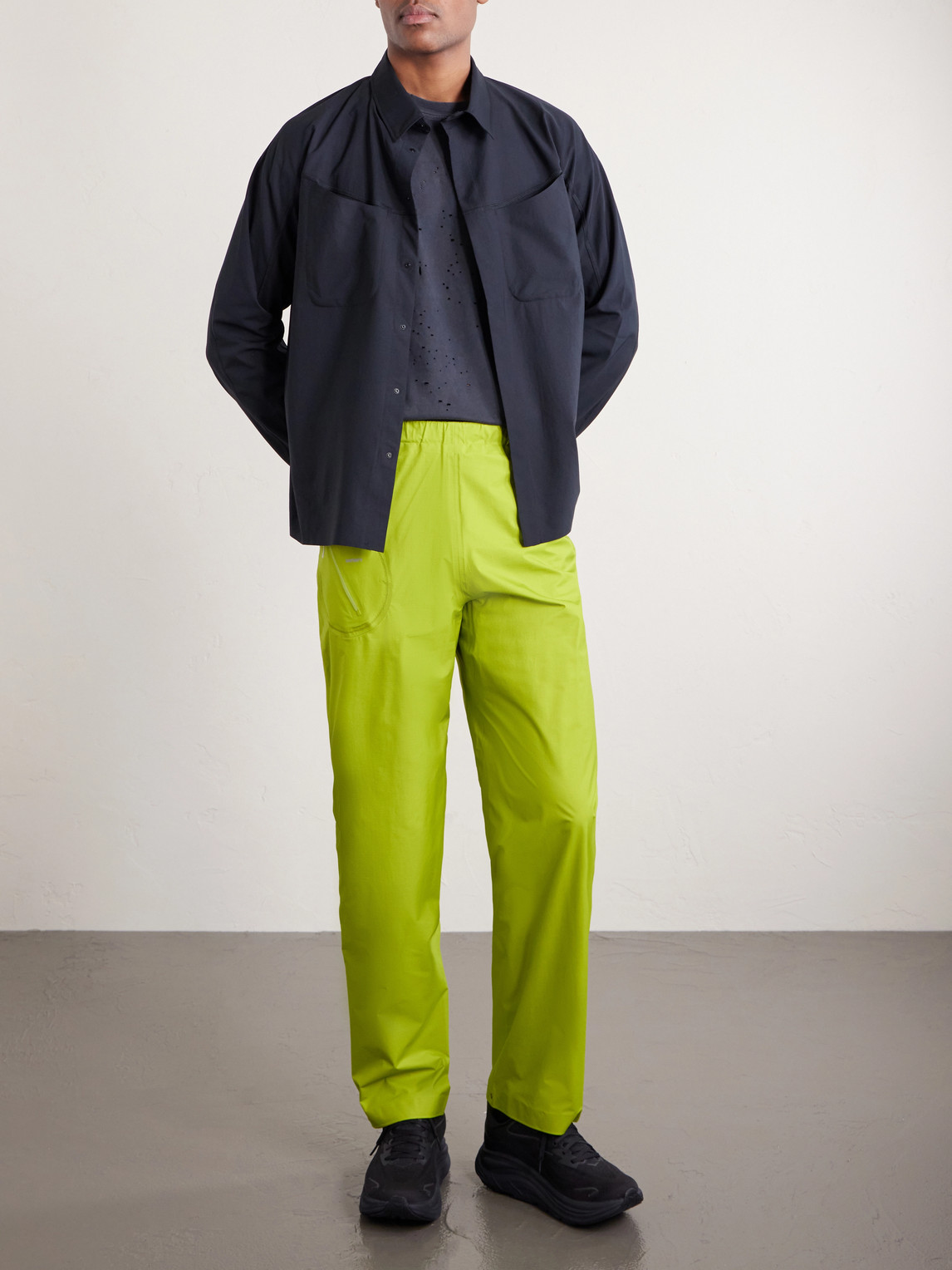 Straight-Leg Pertex® 3L Rain Logo-Appliquéd Recycled-Ripstop Trousers