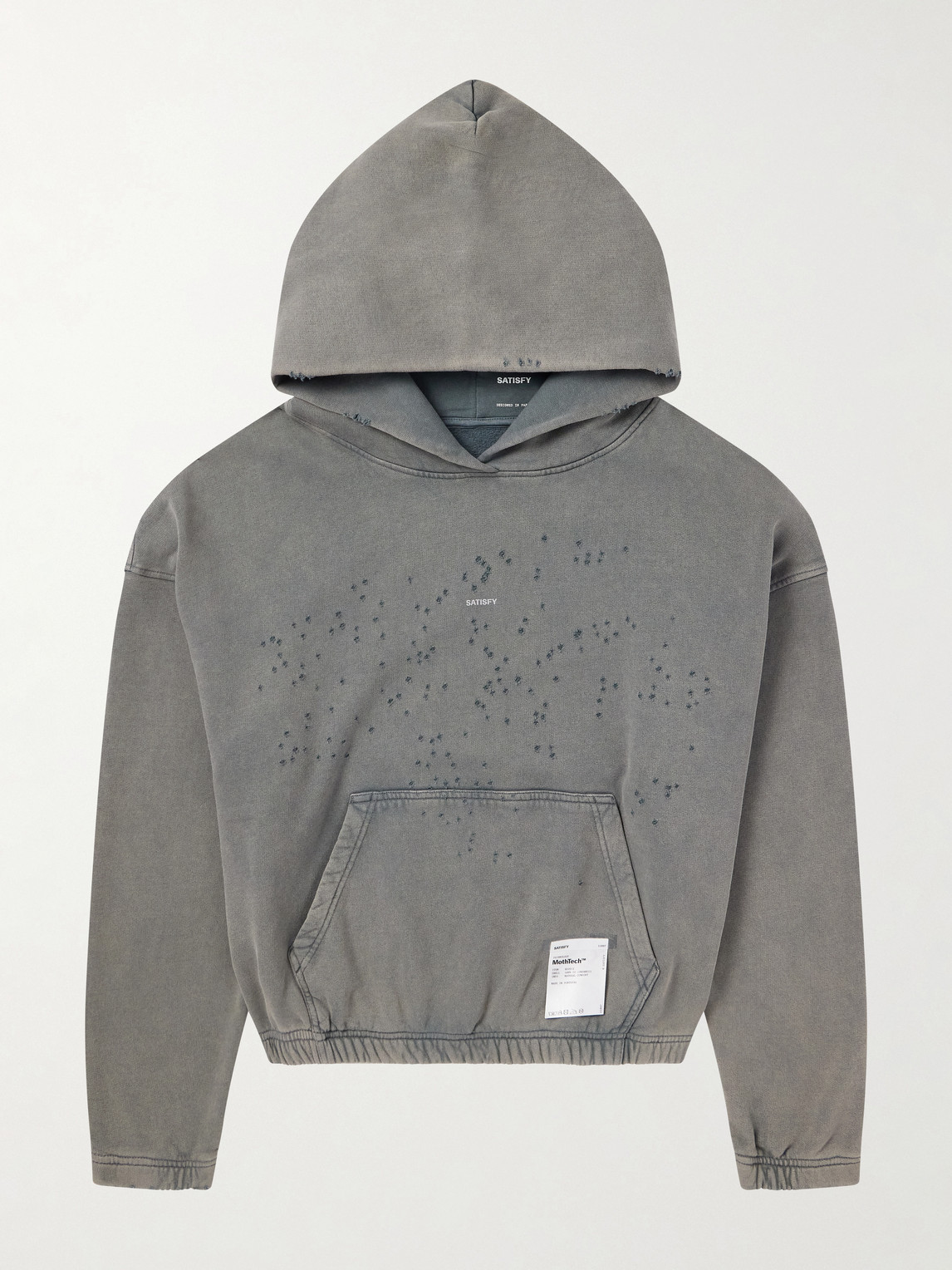 Satisfy – Logo-Print Distressed Cotton-Jersey Hoodie