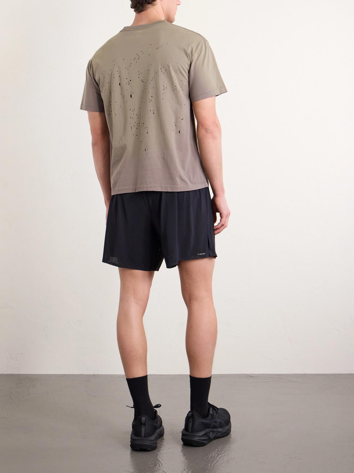 Logo-Print Distressed Mothtech™ Organic Cotton-Jersey T-Shirt