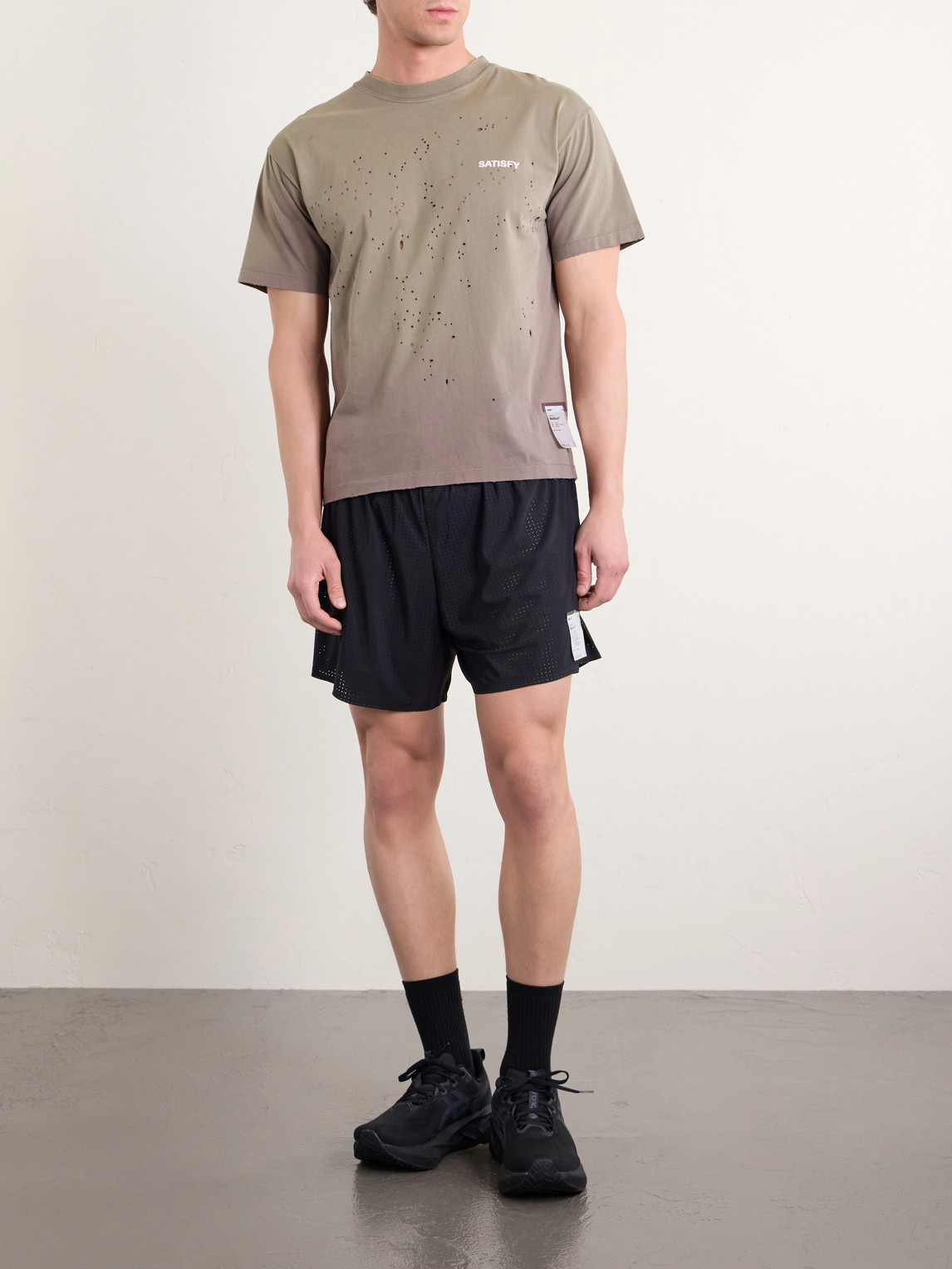 Logo-Print Distressed Mothtech™ Organic Cotton-Jersey T-Shirt