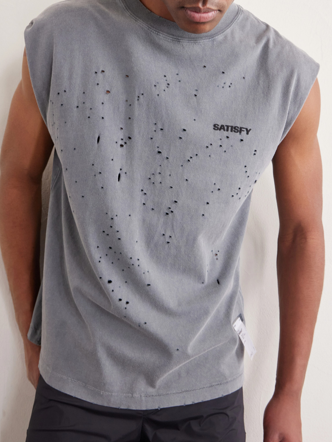 Distressed Logo-Print Mothtech™ Organic Cotton-Jersey Tank Top