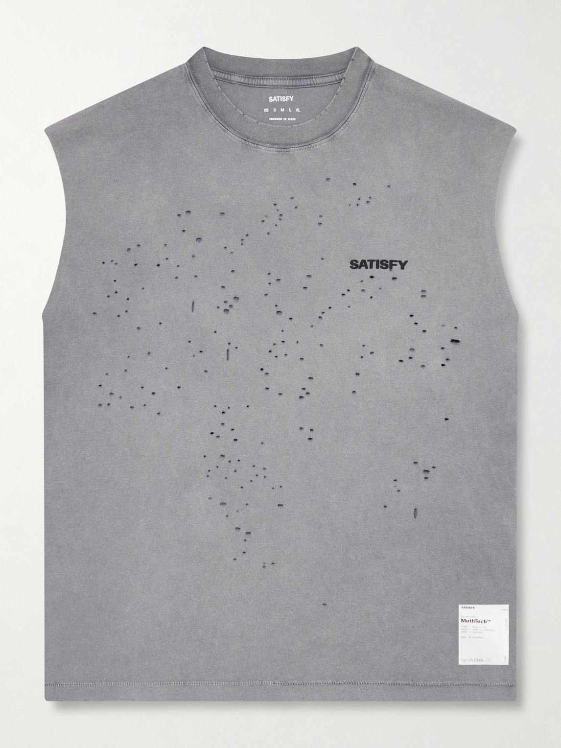 Satisfy – Distressed Logo-Print MothTech™ Organic Cotton-Jersey Tank Top