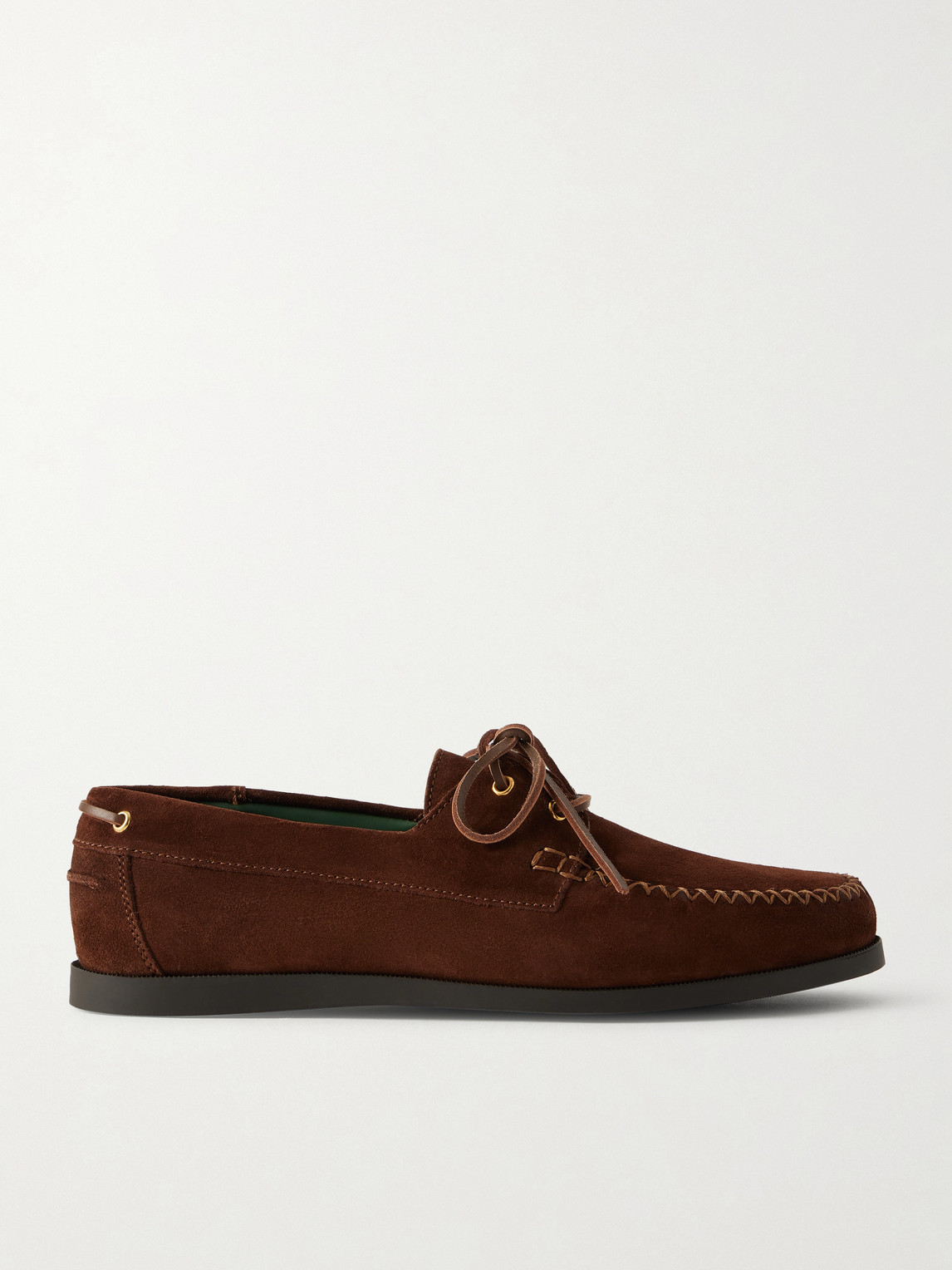 Vinny's Boatman Suede Boat Shoes In Brown
