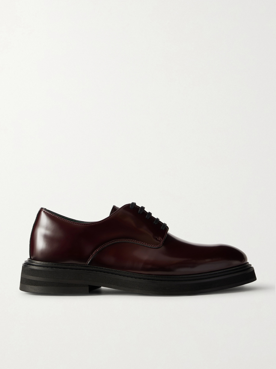Vinny's Officer Polished-leather Derby Shoes In Brown