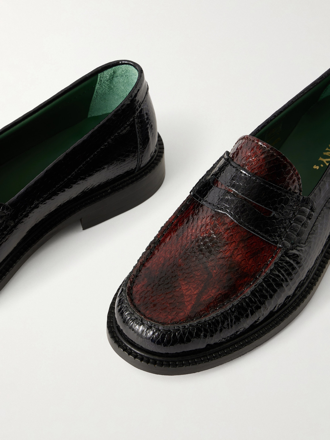 Yardee Snake-Effect Loafers