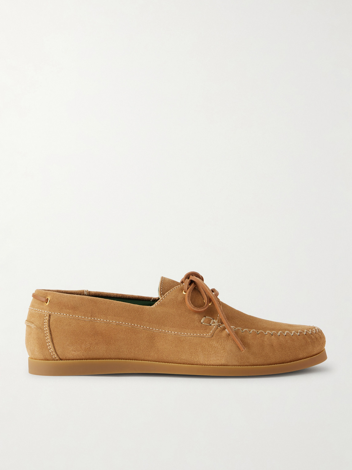 Vinny's Boatman Suede Boat Shoes In Brown