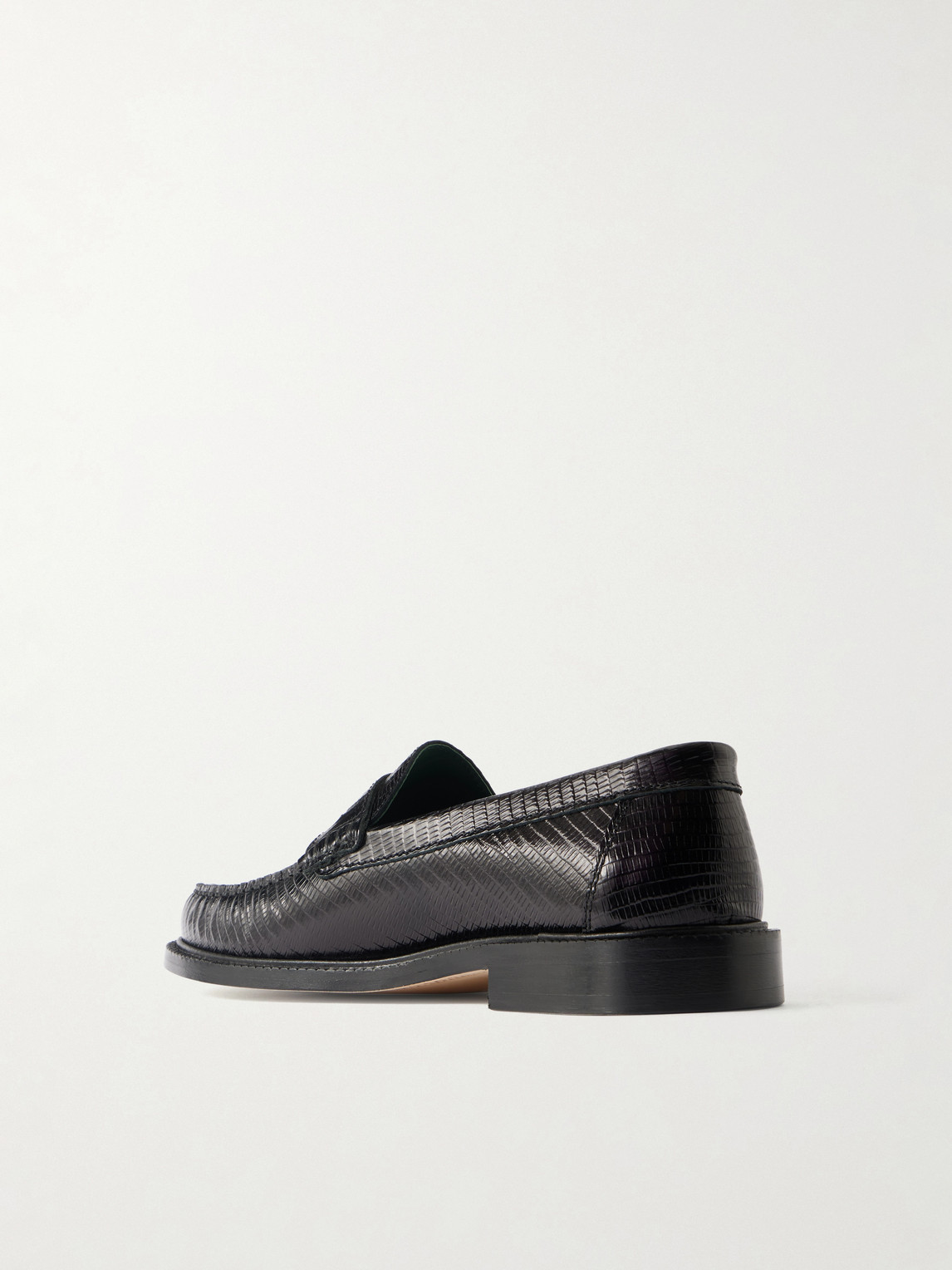 Yardee Lizard-Effect Leather Penny Loafers