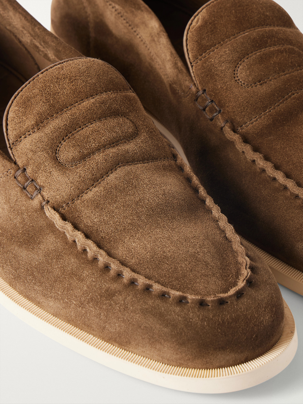 John Lobb Pace Suede Leather Loafers In Brown