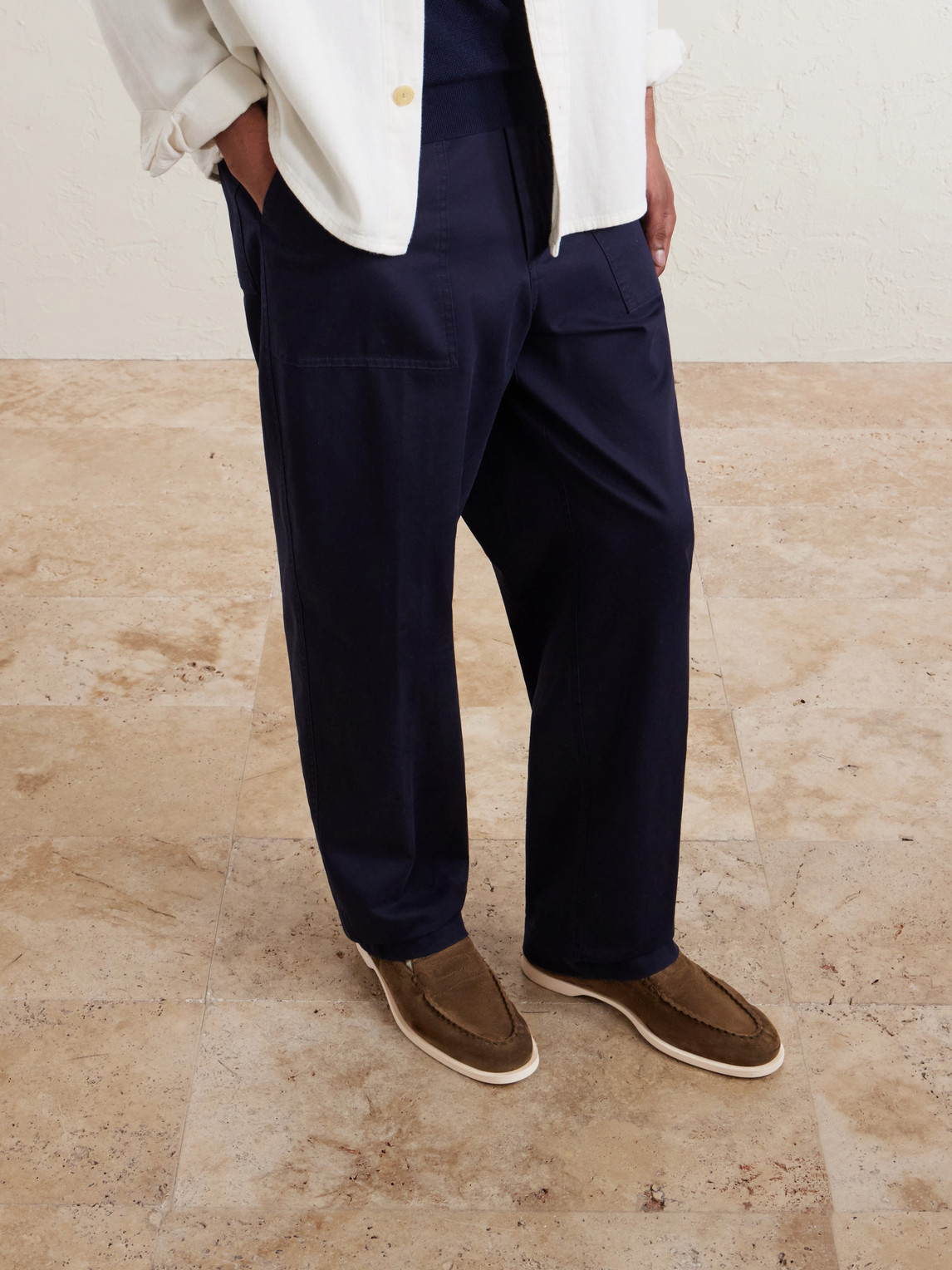 John Lobb Pace Suede Leather Loafers In Brown