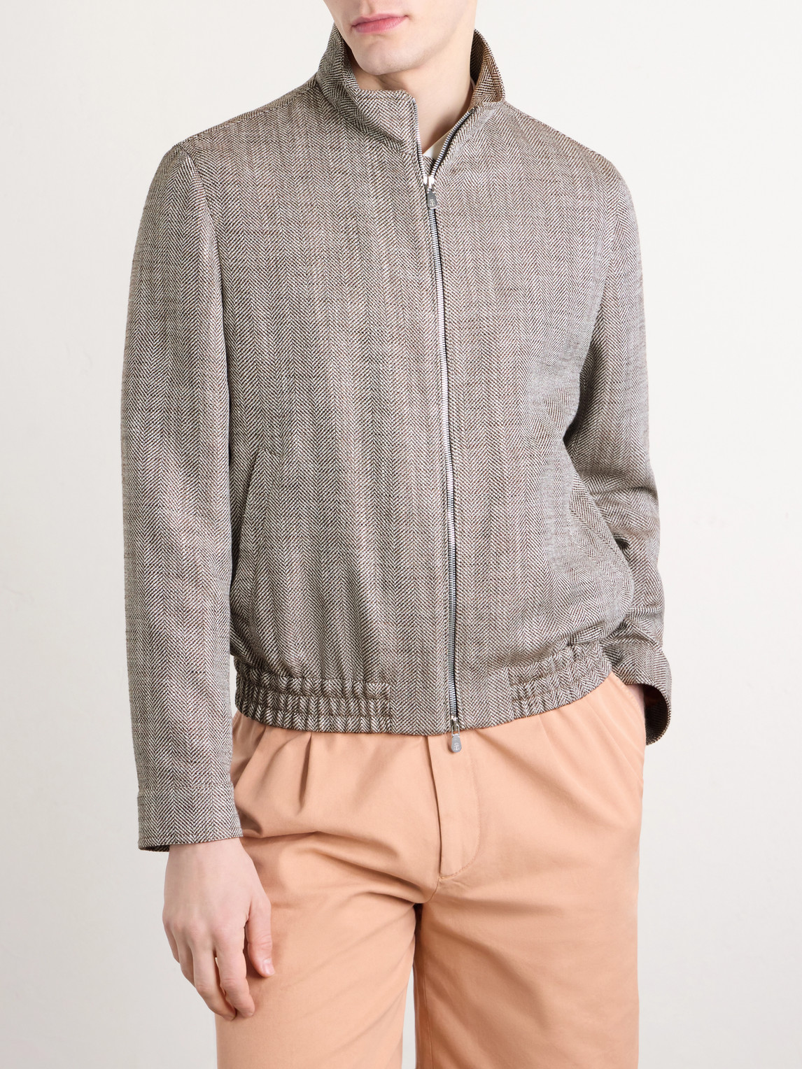 Herringbone Bomber Jacket