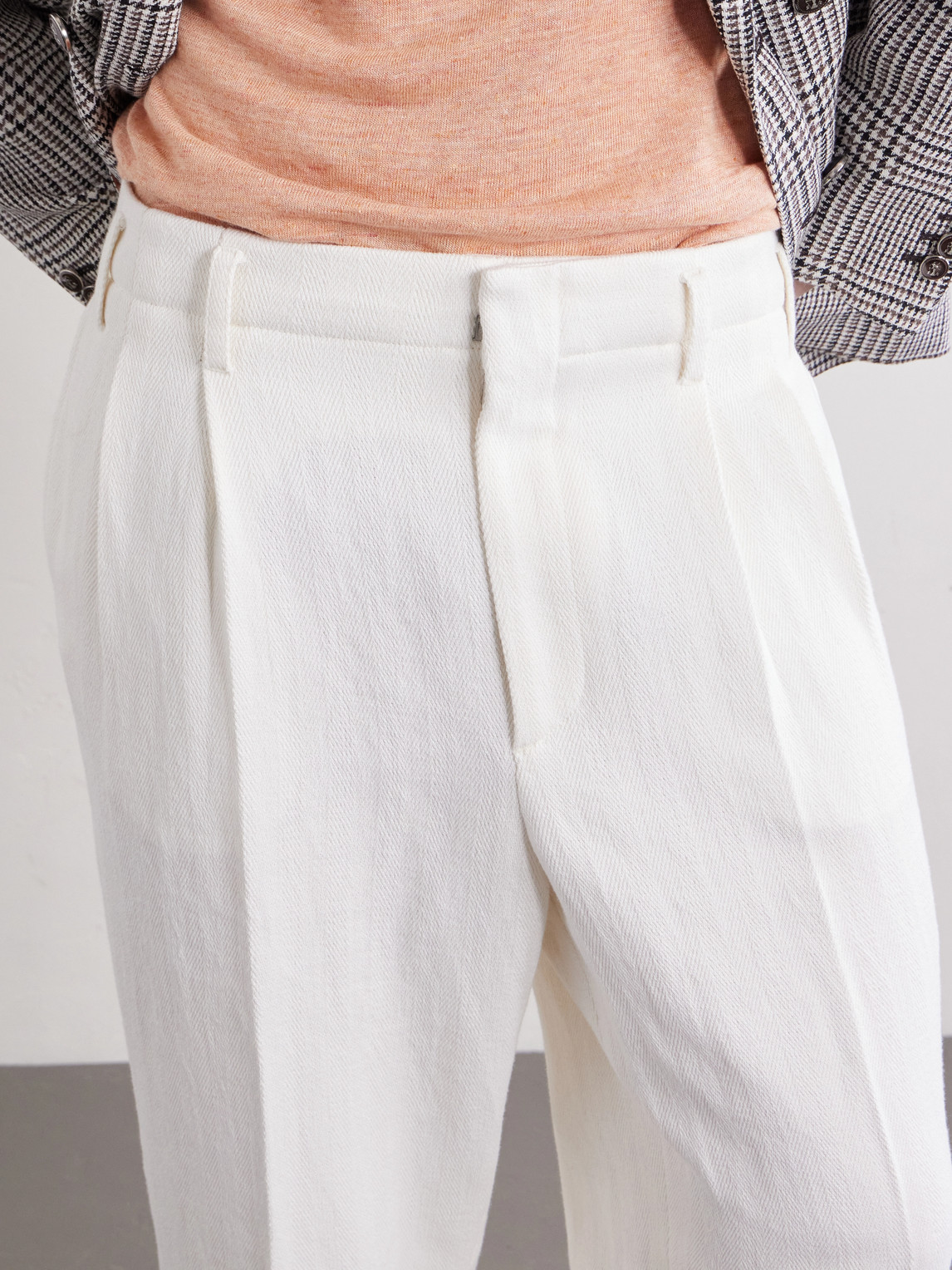 Straight-Leg Cotton And Linen-Blend Trousers