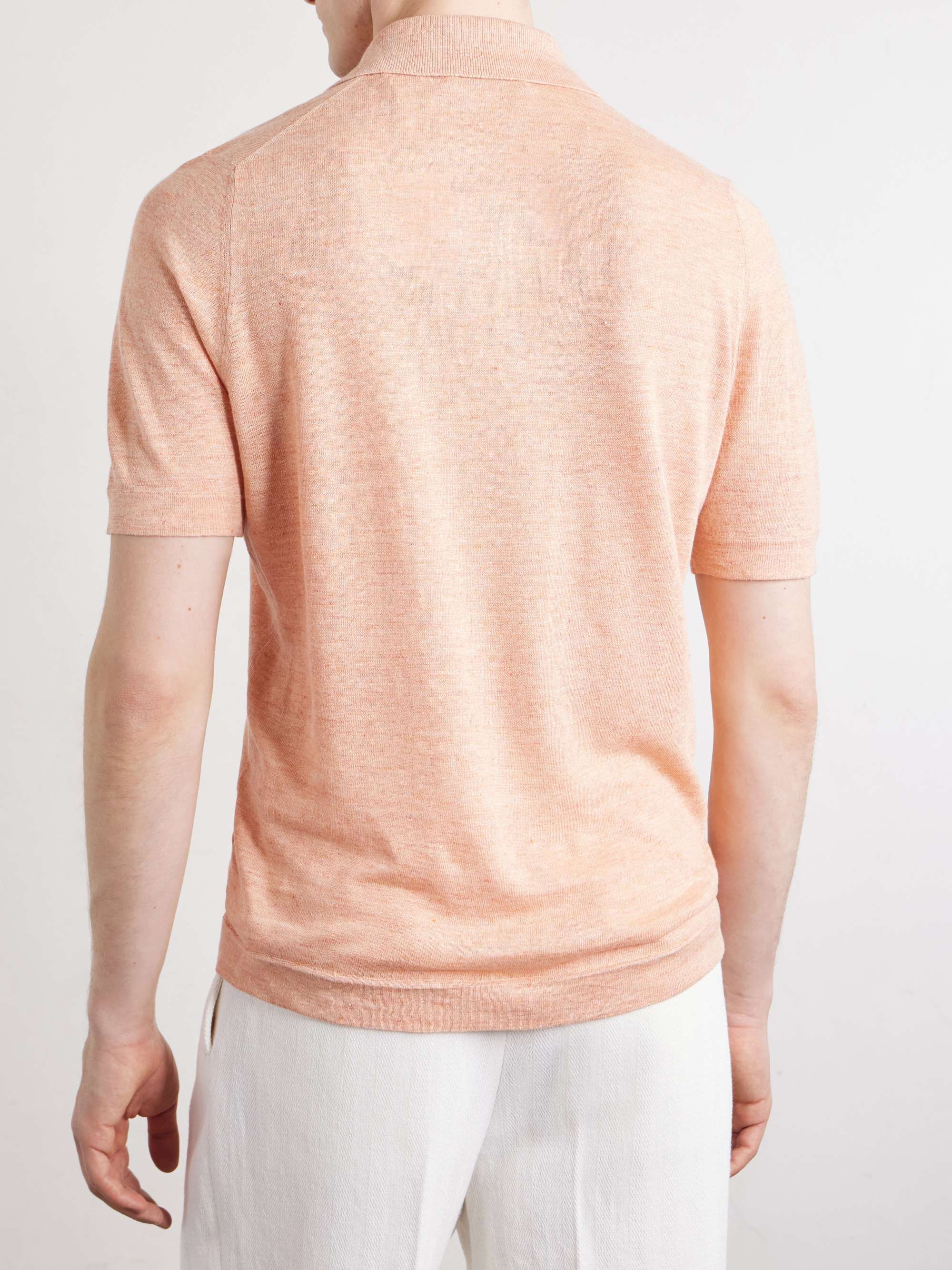BRUNELLO CUCINELLI Linen and Cotton-Blend Polo Shirt for Men | MR