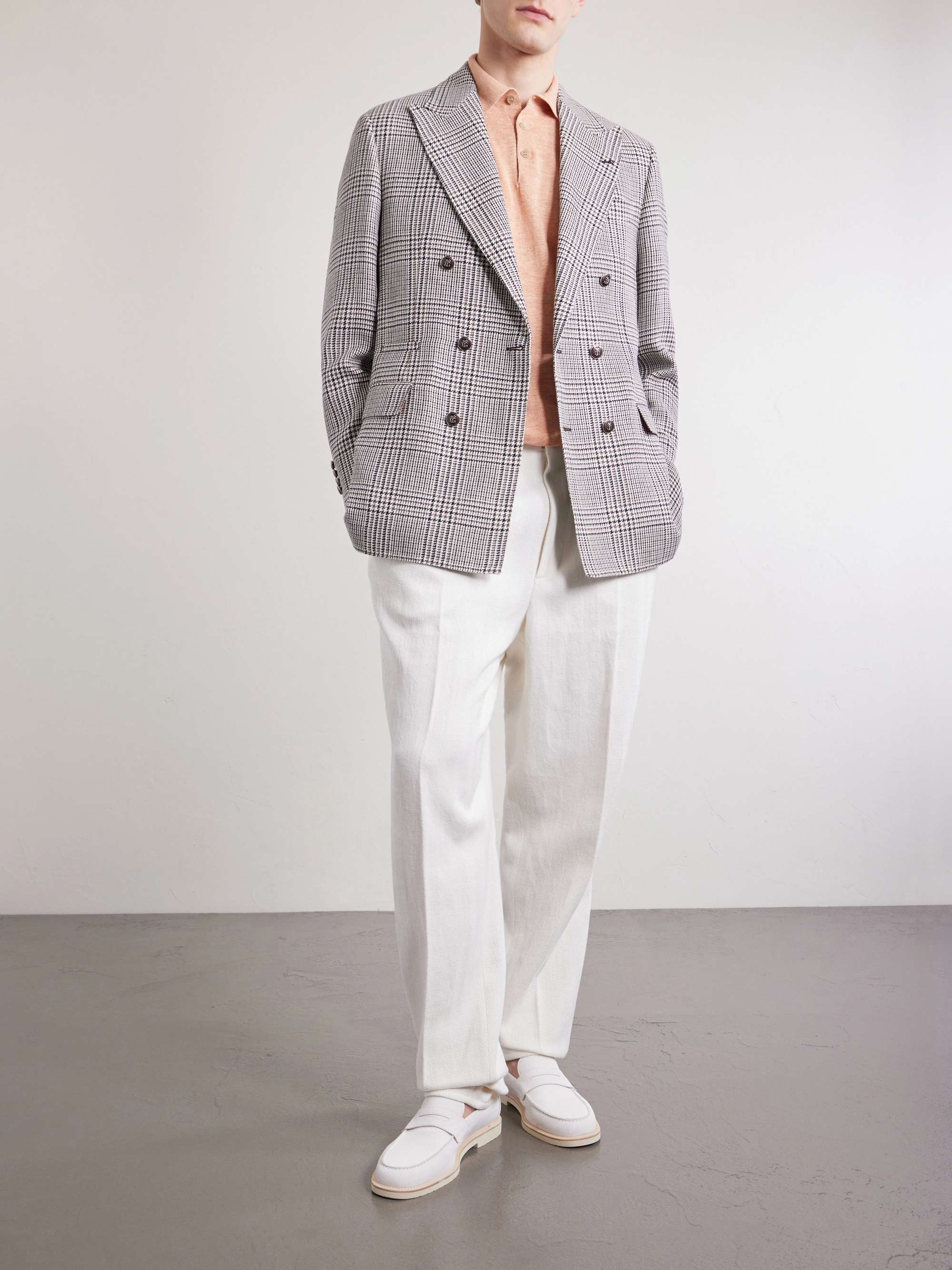 BRUNELLO CUCINELLI Mélange Linen and Cotton-Blend Polo Shirt