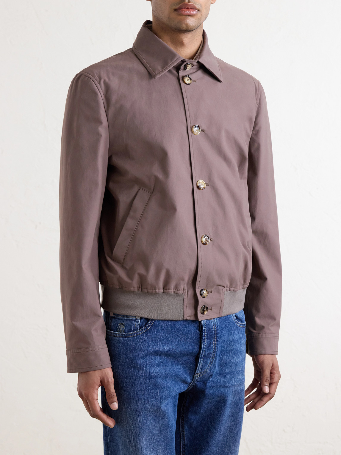 Cotton-Blend Blouson Jacket