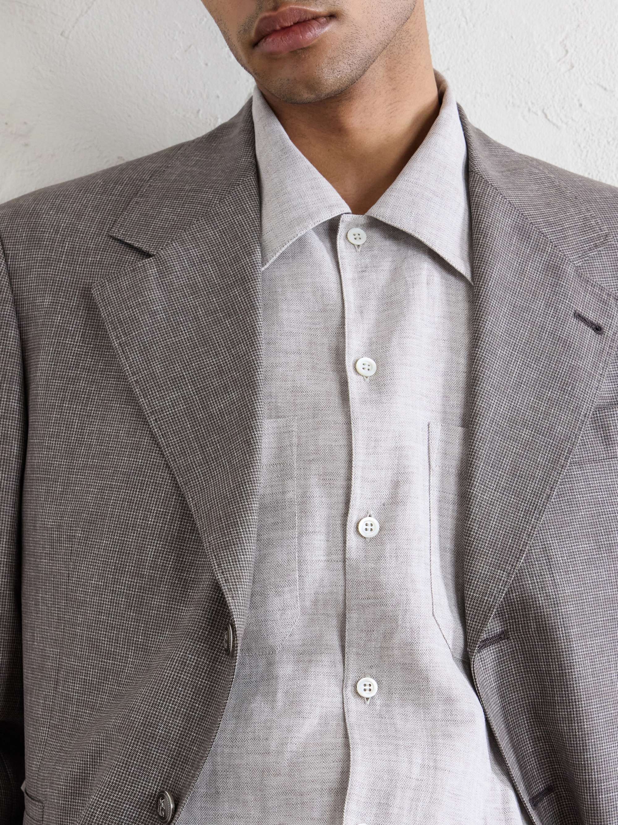 美品！BRUNELLO CUCINELLI フランネルコットンシャツS BRUNELLO CUCINELLI Hemp, Linen and Cotton-Blend Shirt for Men | MR