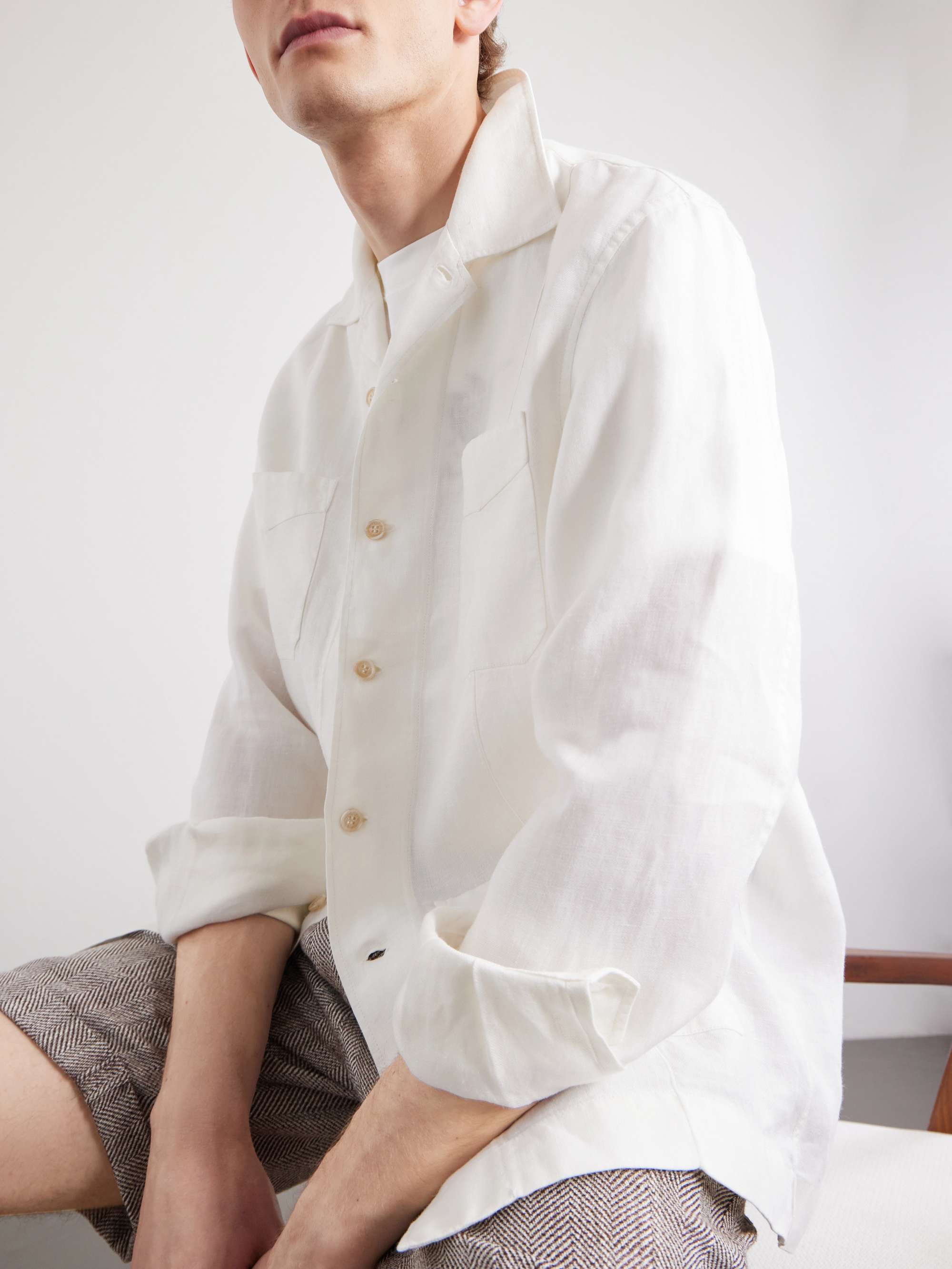 BRUNELLO CUCINELLI Guayabera Linen Overshirt for Men | MR PORTER