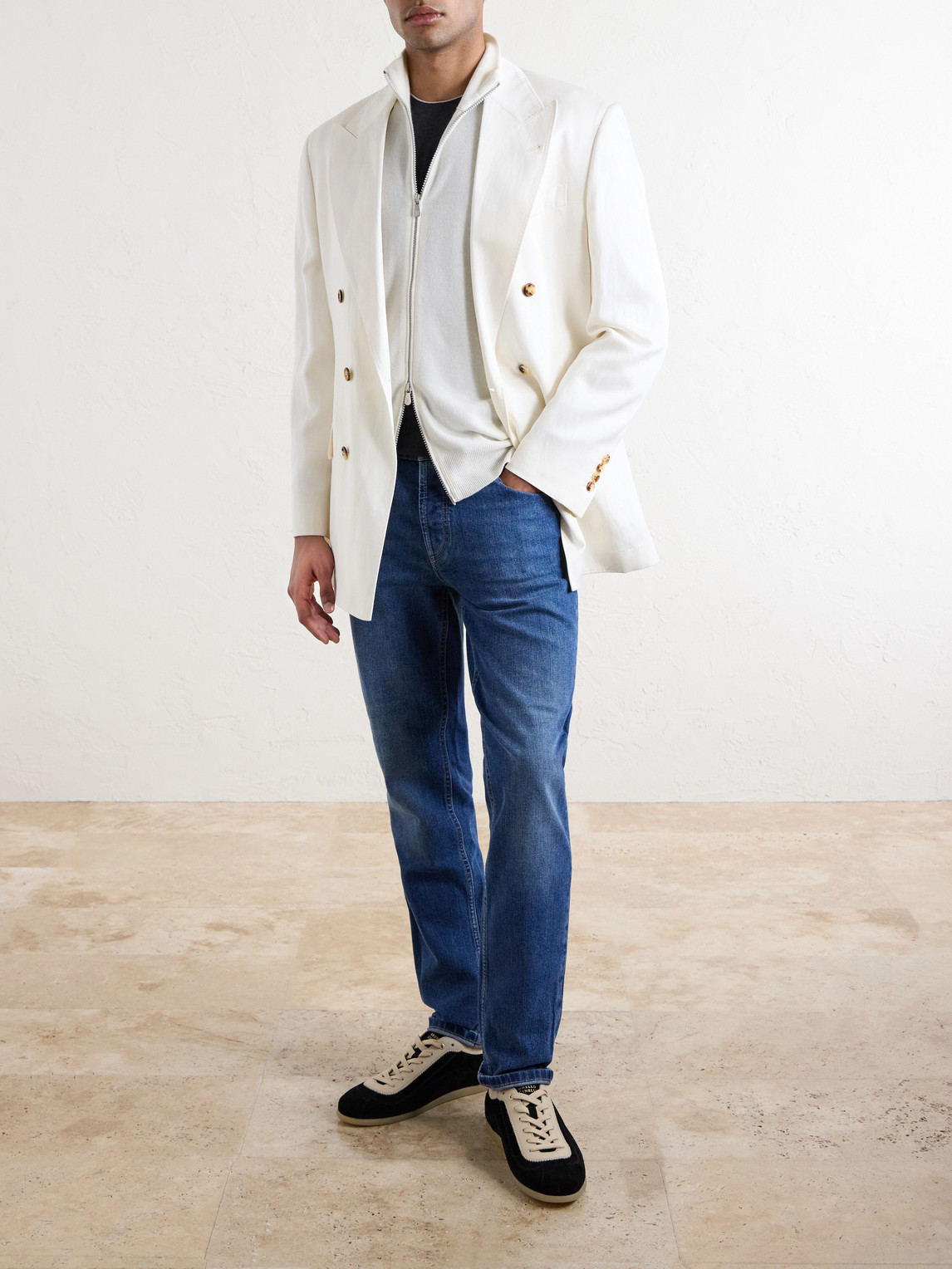 Cashmere Zip-Up Sweater