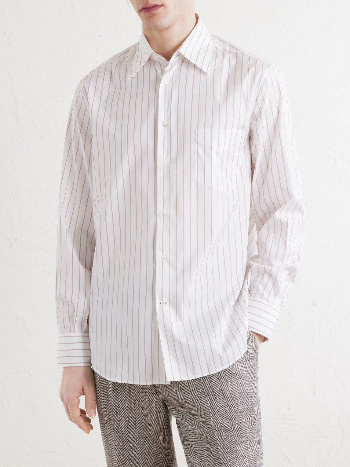 Striped Cotton-Poplin Shirt