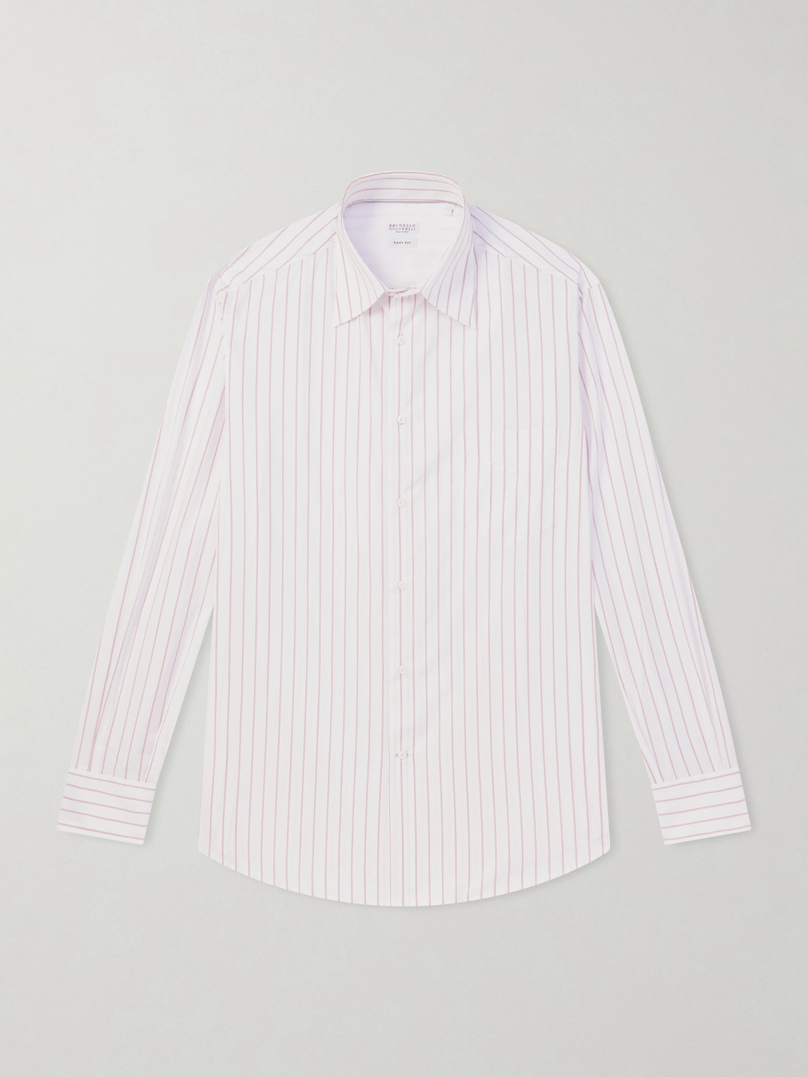 Brunello Cucinelli Striped Cotton-Poplin Shirten