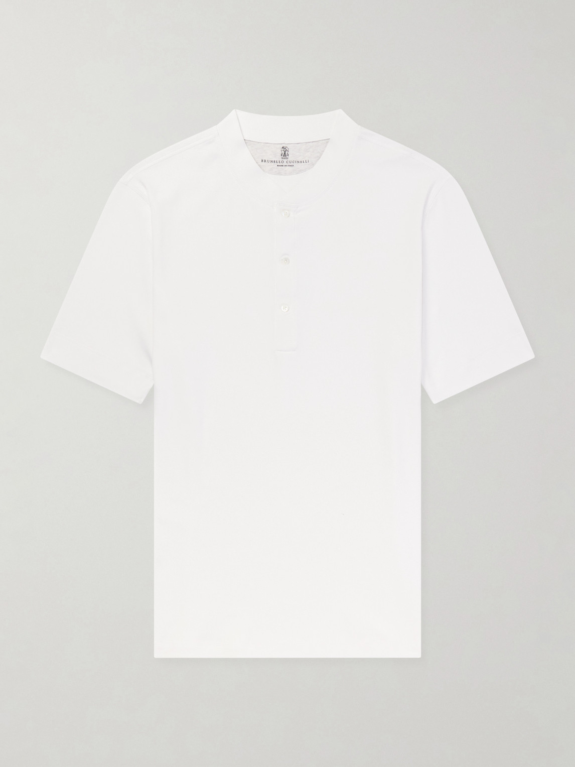 Brunello Cucinelli Ribbed Jersey Henley T-Shirt - Men