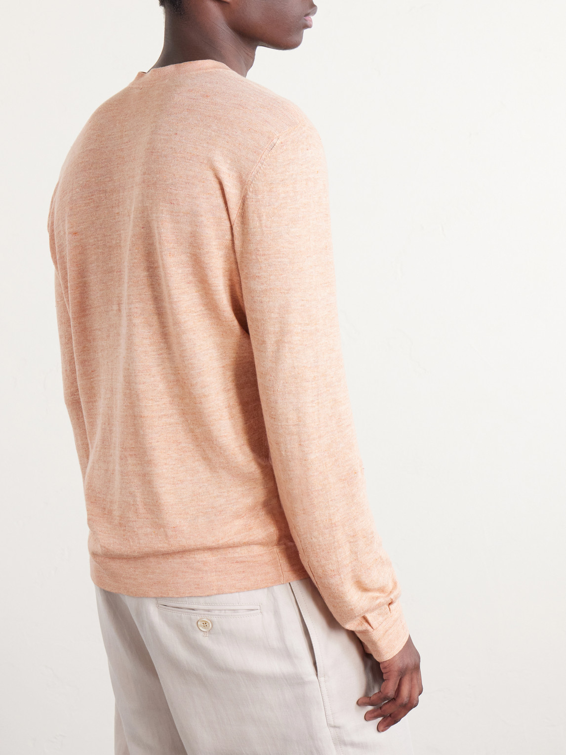  Brunello Cucinelli - Linen And Cotton-blend Cardigan - Men - Orange - It 46 